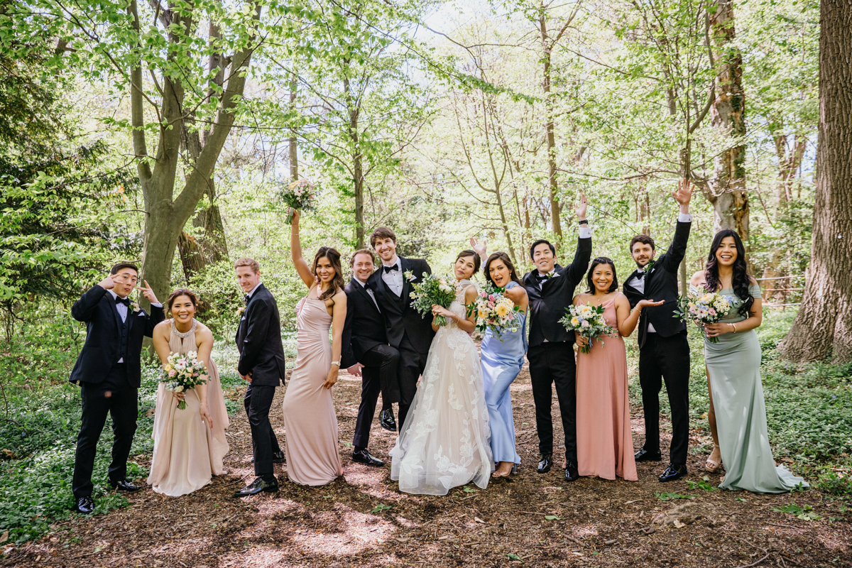 Wedding party portrait in Philly garden