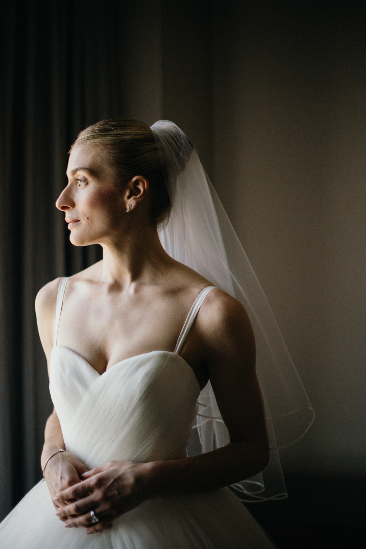 Bridal portrait before ceremony at Longwood Gardens wedding venue