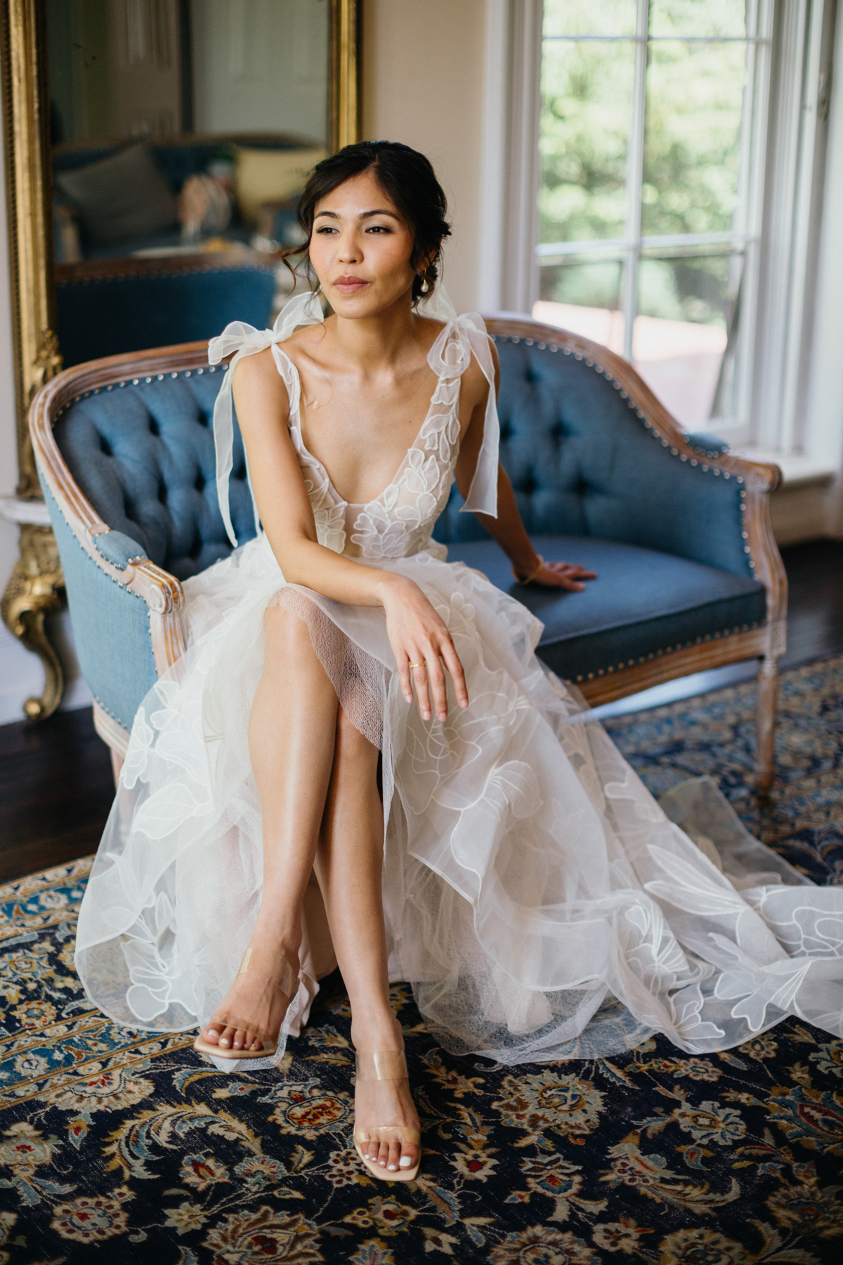 Artistic wedding image at Awbury Arboretum