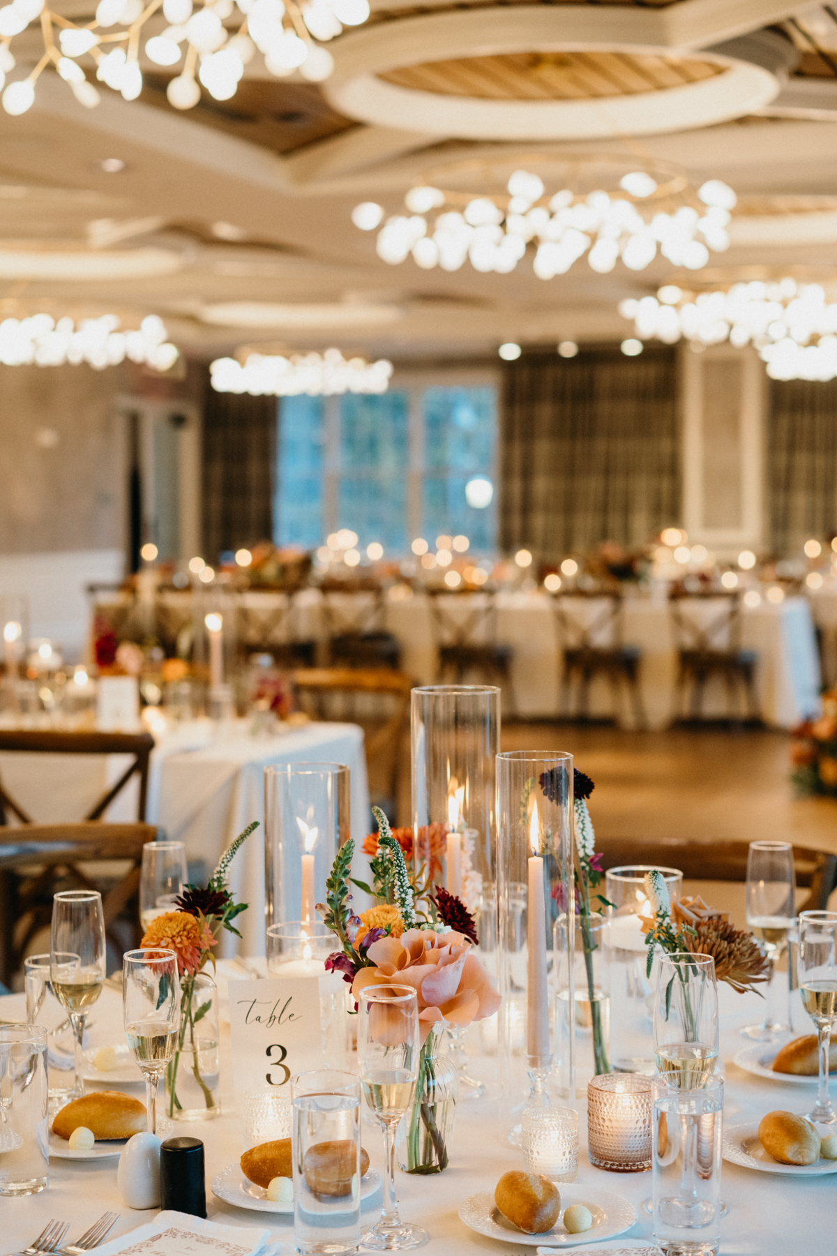 fall reception decor at odettes wedding