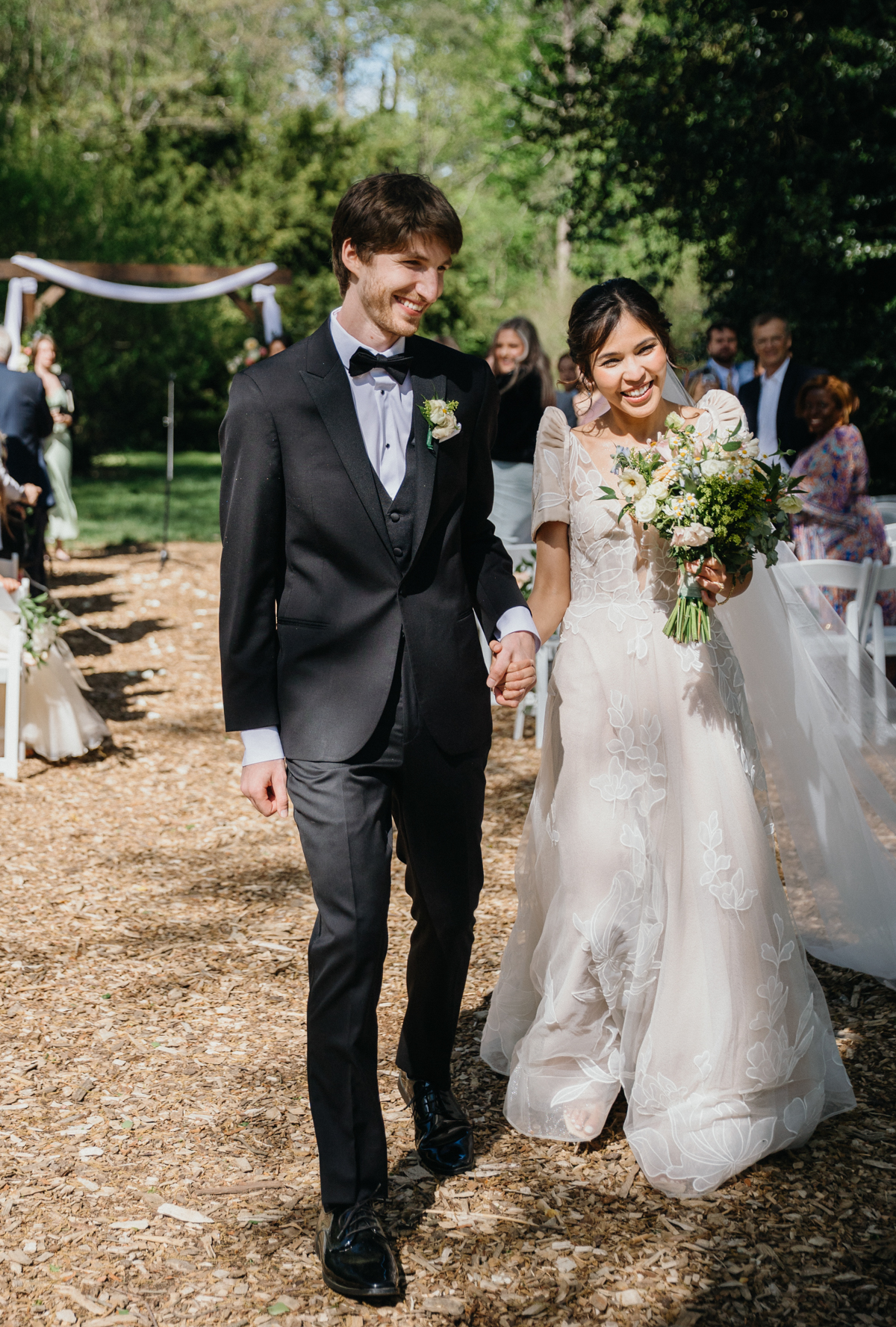 Garden aisle at Philadelphia Portico wedding