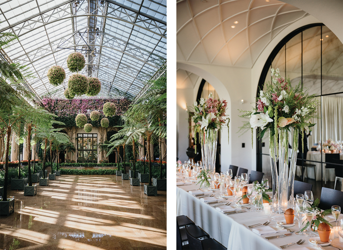 luxury high end wedding reception at longwood gardens