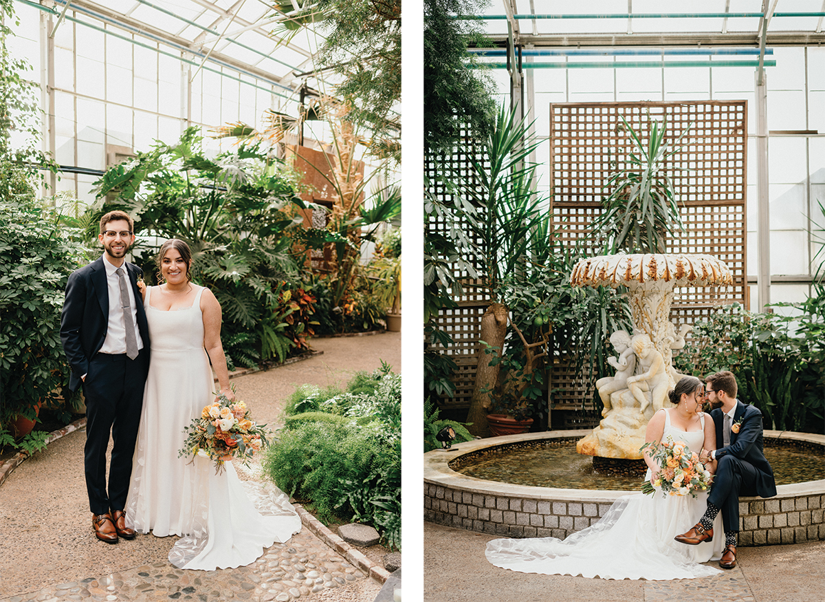 tropical plant-filled ceremony at the Horticulture Center
