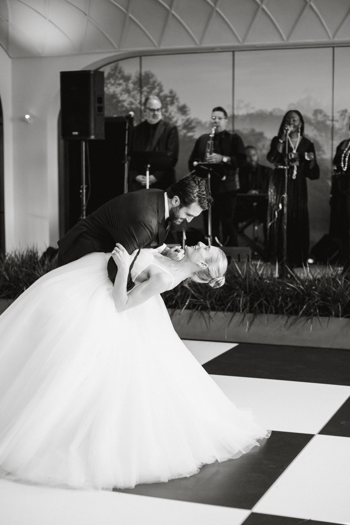 checked dance floor philly wedding