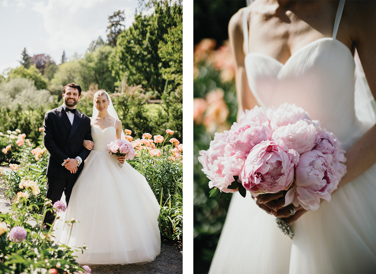 Longwood gardens wedding couple