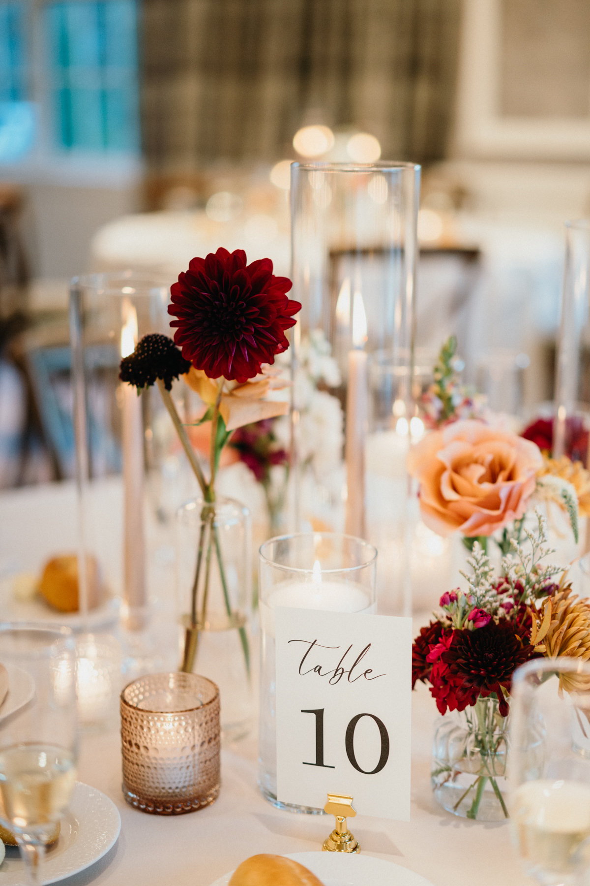 floral centerpieces at fall odettes wedding