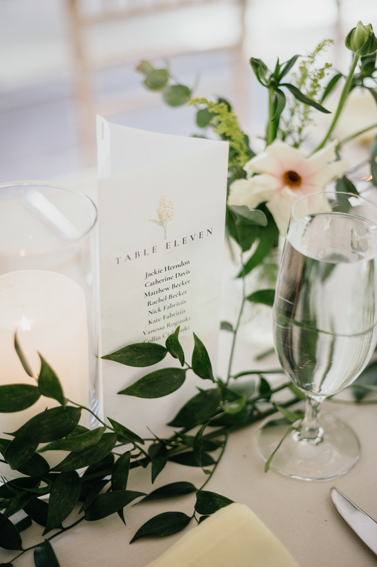 Table setup captured by Philly wedding photographer