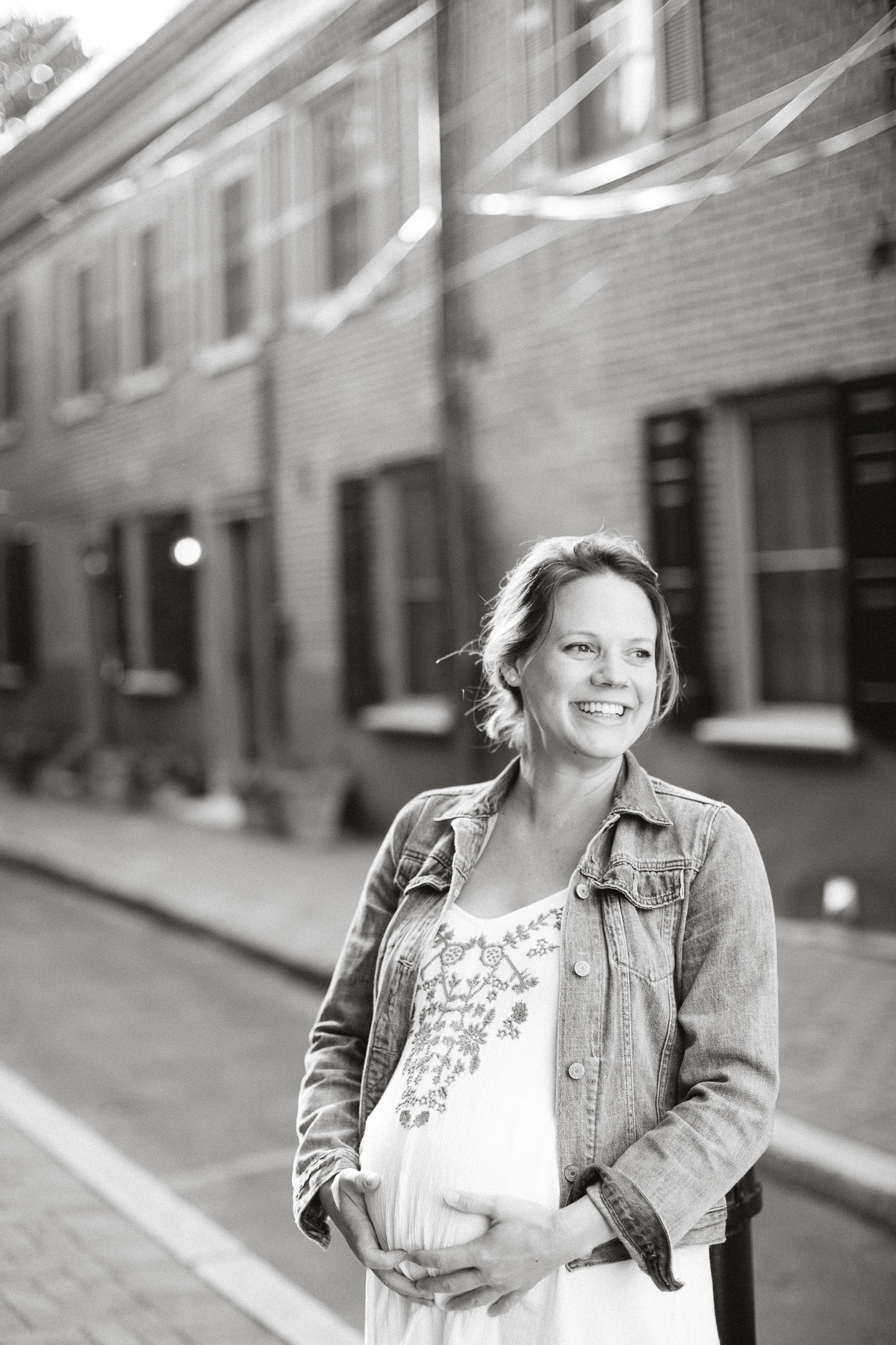 Black and white portrait maternity photoshoot philadelphia