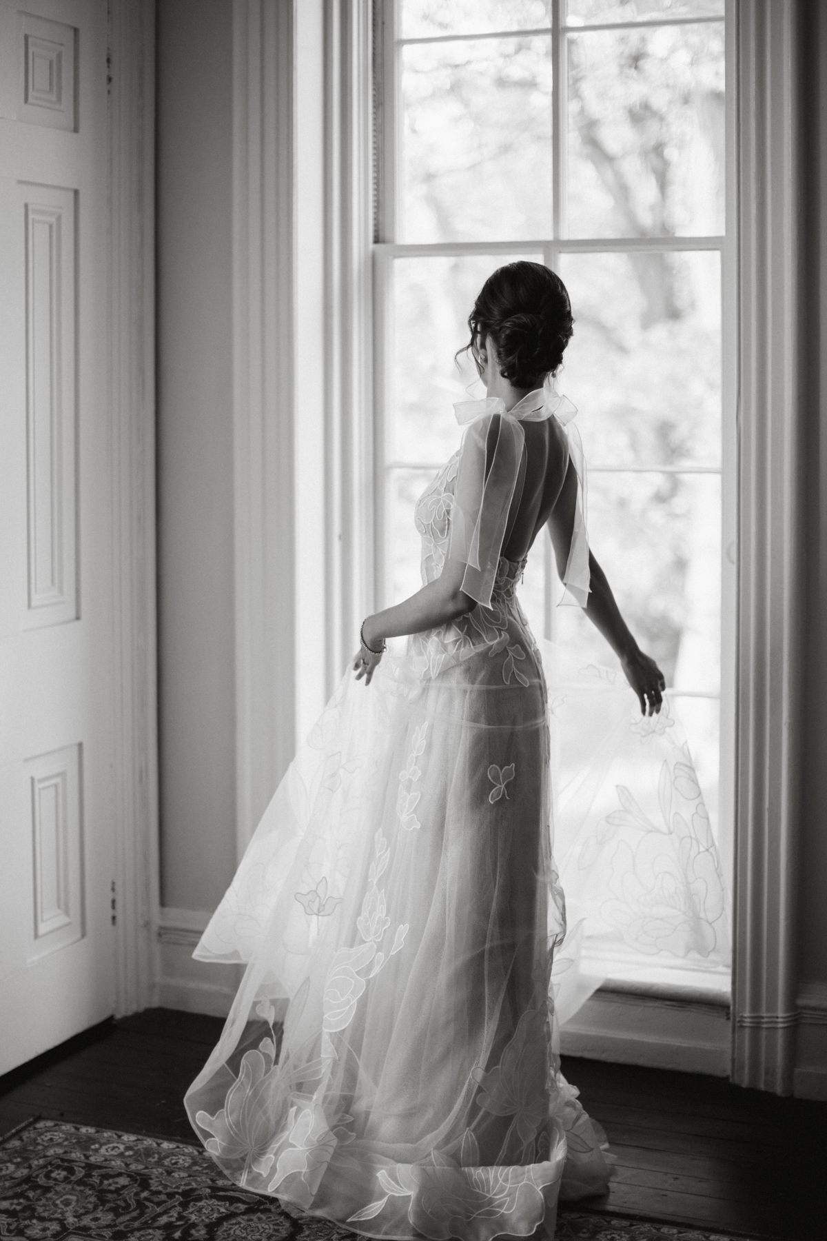 Dress details at Portico wedding in Philly