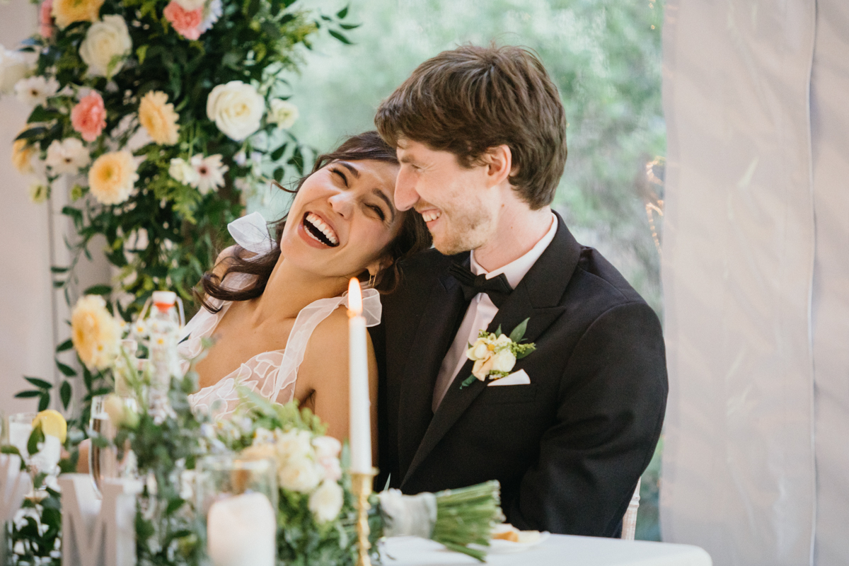 Reception toasts at Philadelphia wedding venue