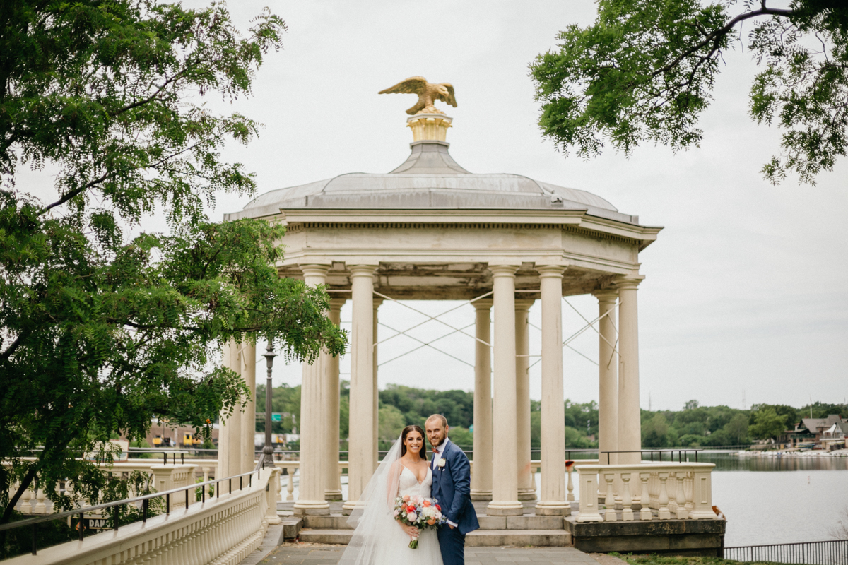 Schuylkill River and city skyline from Water Works, a top wedding venue in Philadelphia