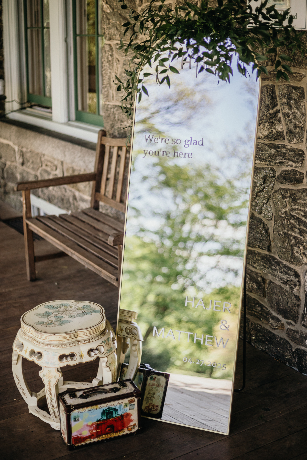 ceremony welcome mirror whimsical wedding