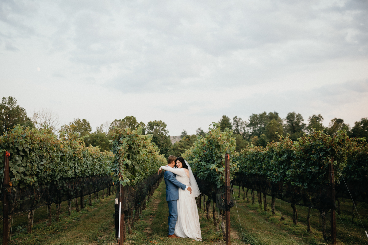Vineyard wedding portraits at one of the top wedding venues with a view near Philly