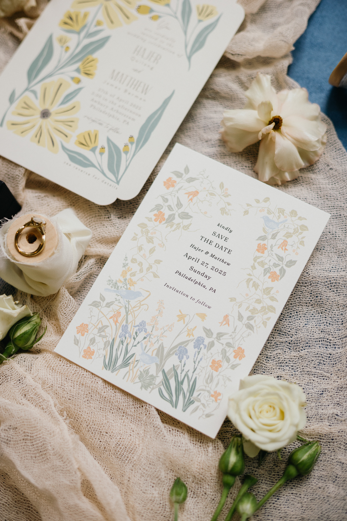 Spring wedding details at Awbury Arboretum