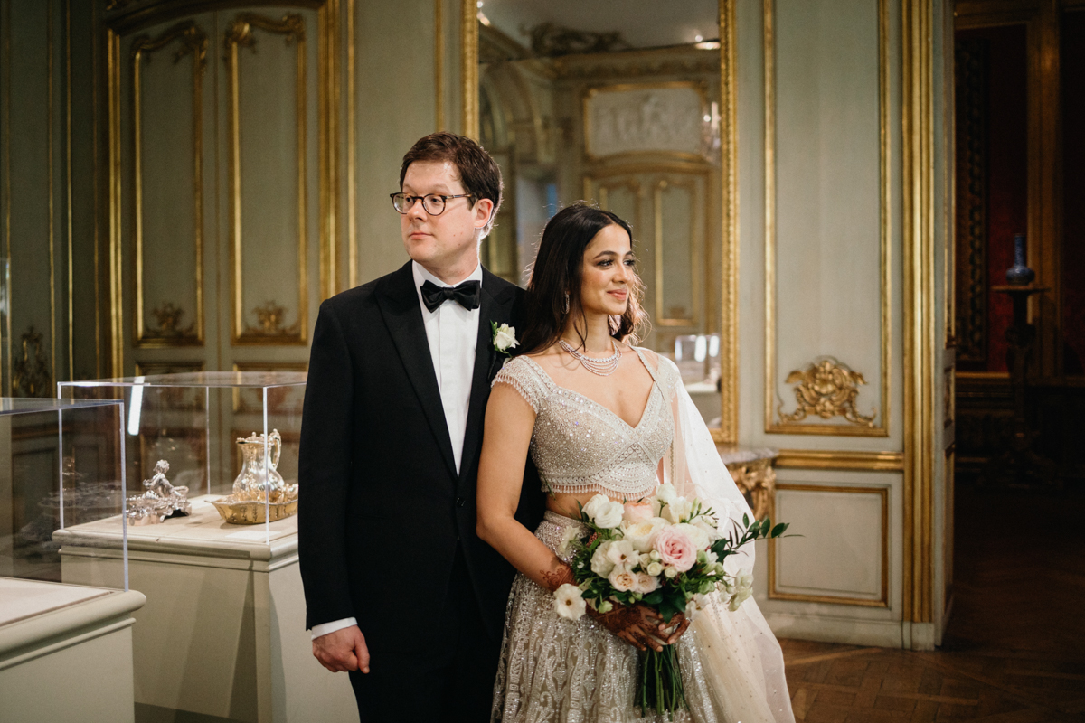 Bride and groom museum portraits