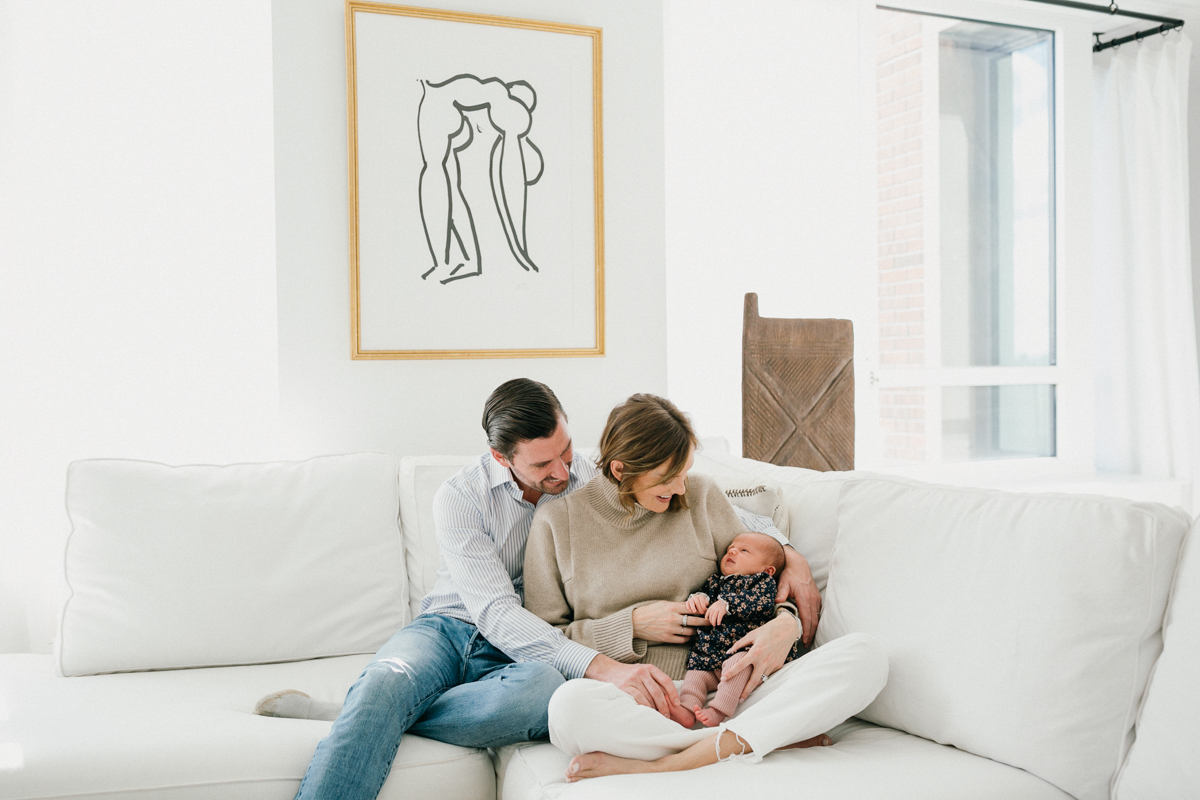 Philadelphia newborn photographer baby girl in Manhattan apartment
