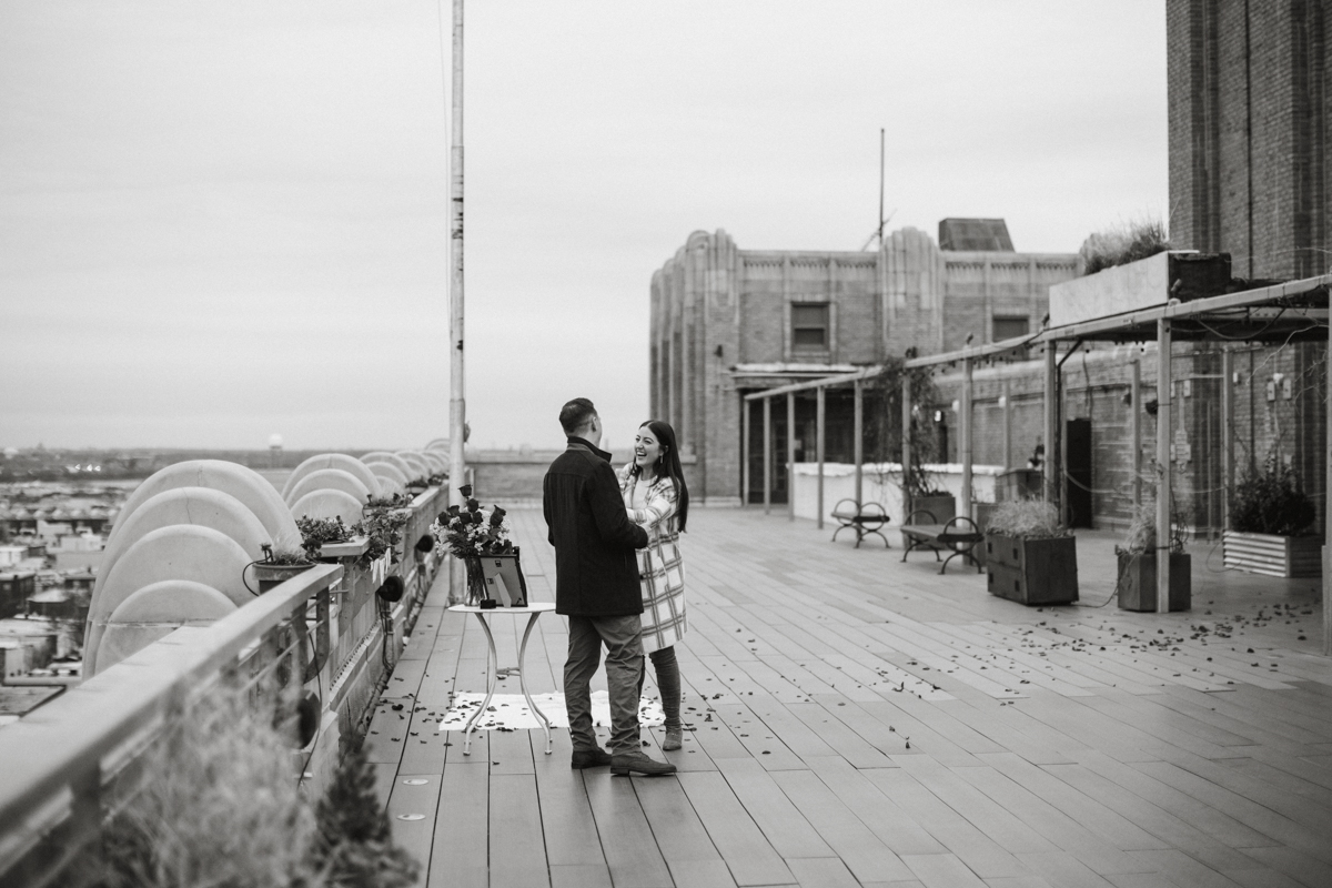 Philadelphia engagement session on Bok rooftop