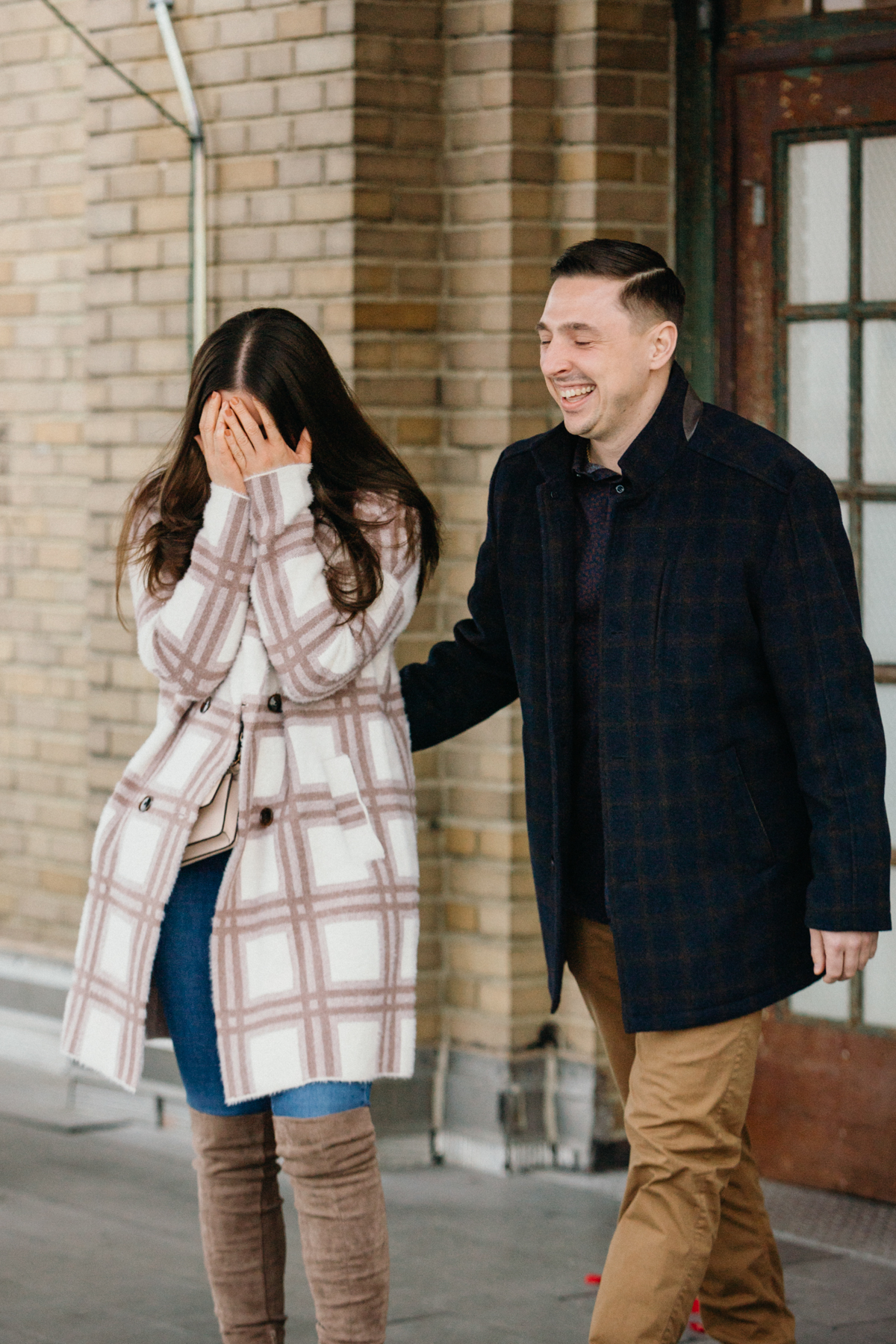 South Philly Bok rooftop engagement on a cold day