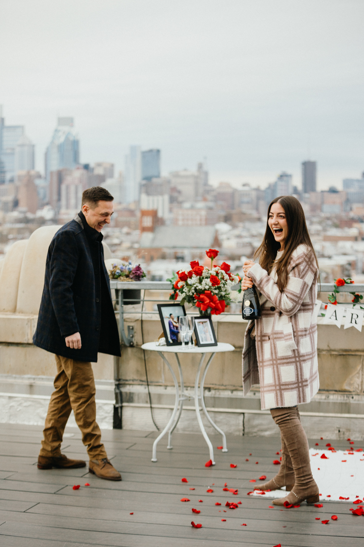 Philadelphia skyline behind rooftop proposal at Bok