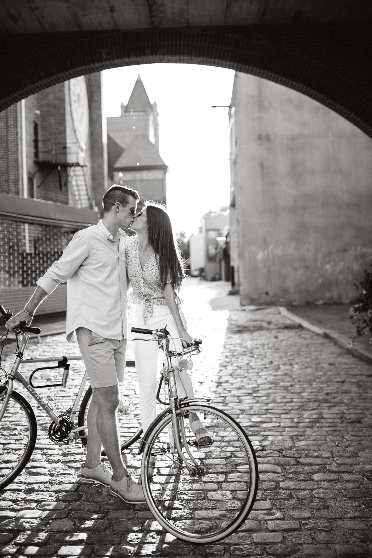 engagement photos bike riding