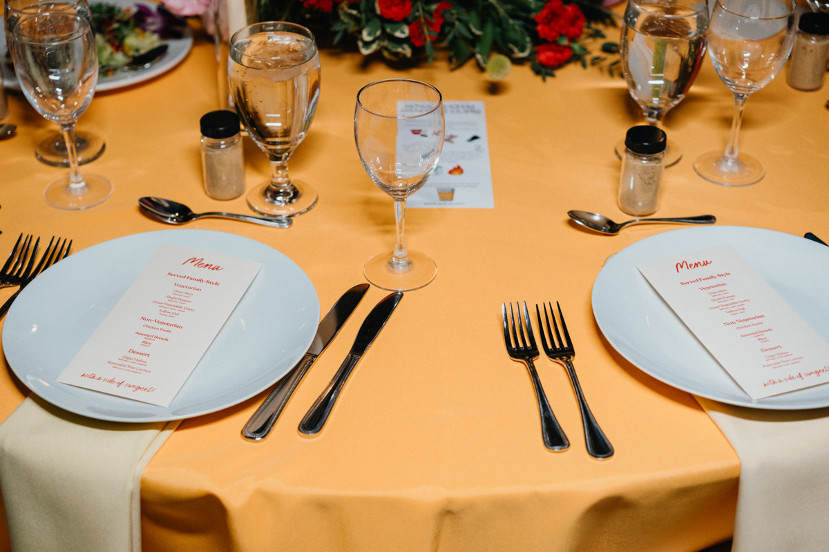 yellow indian wedding reception