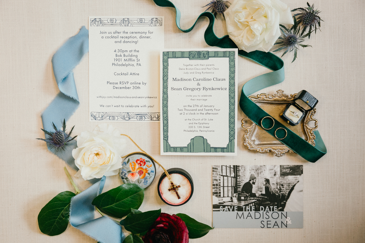 winter wedding invite suite