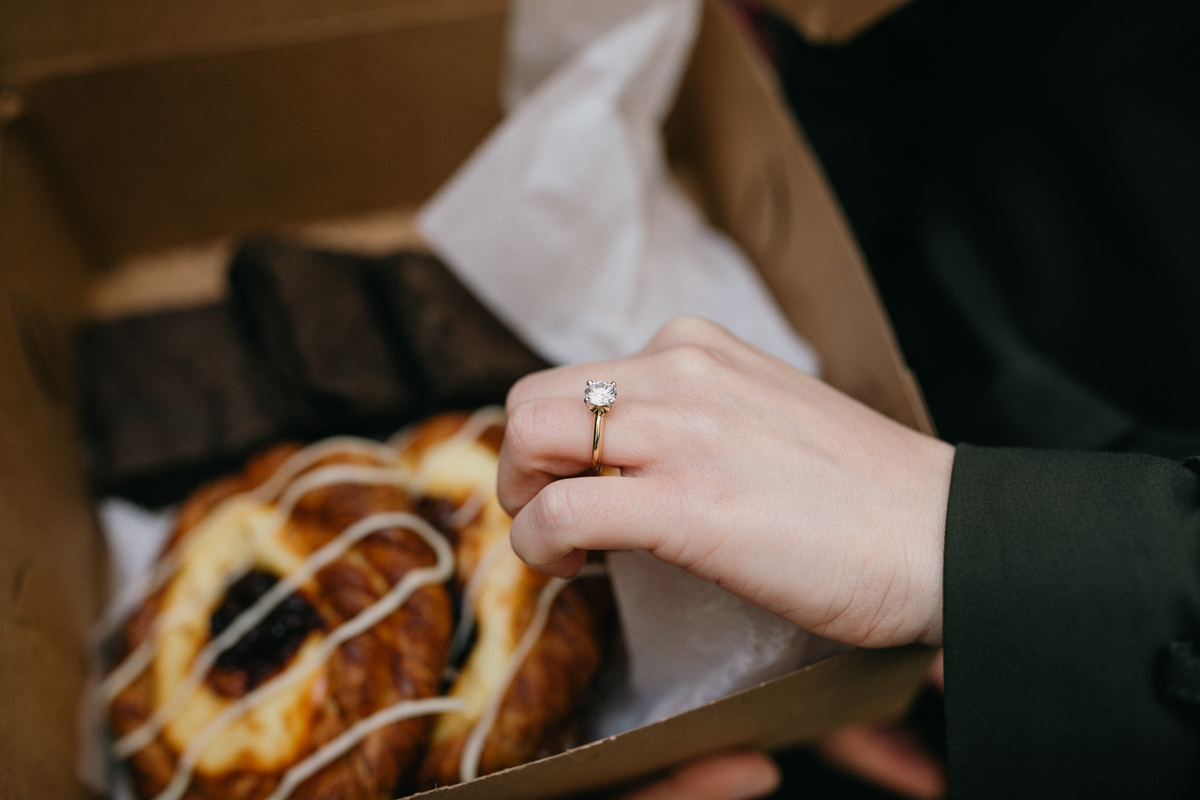 coffee shop engagement photos