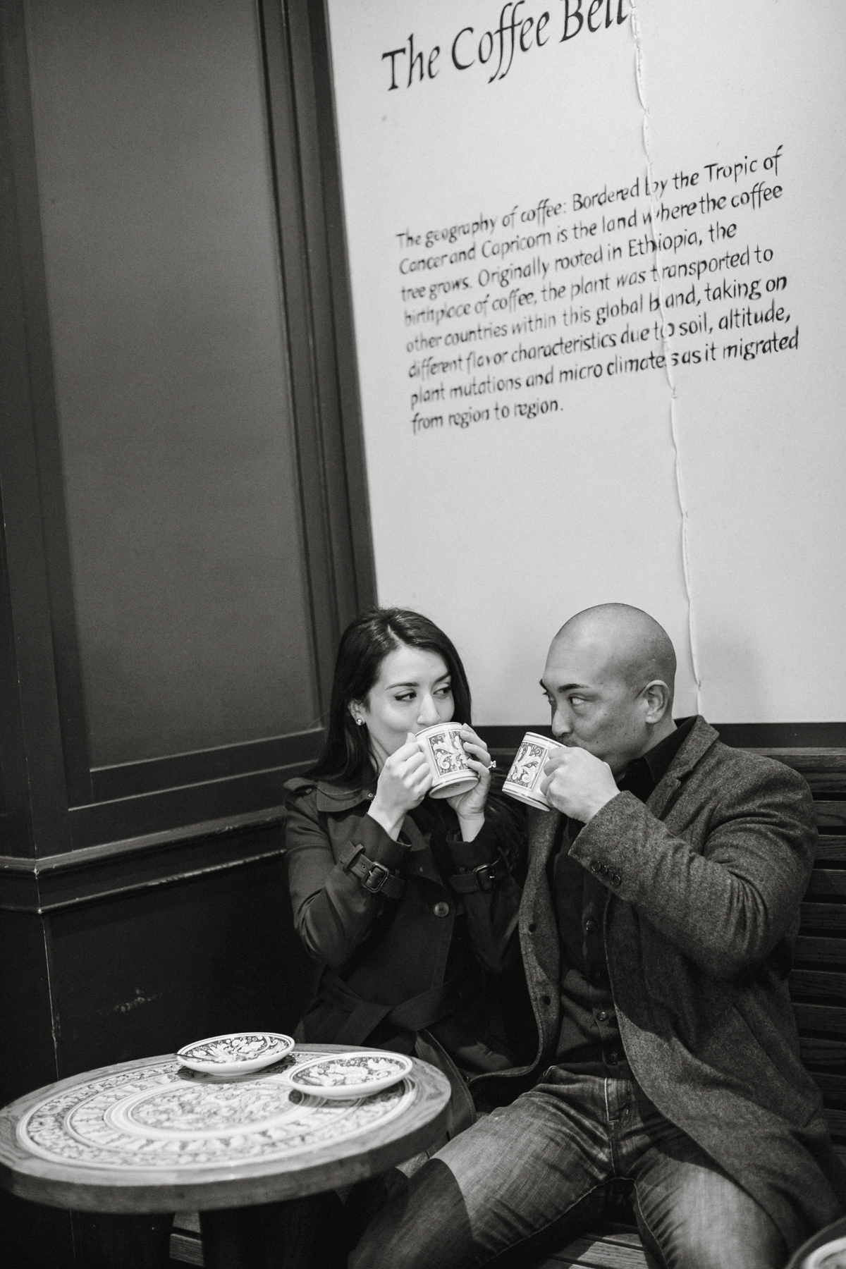 cofffee shop engagement photos