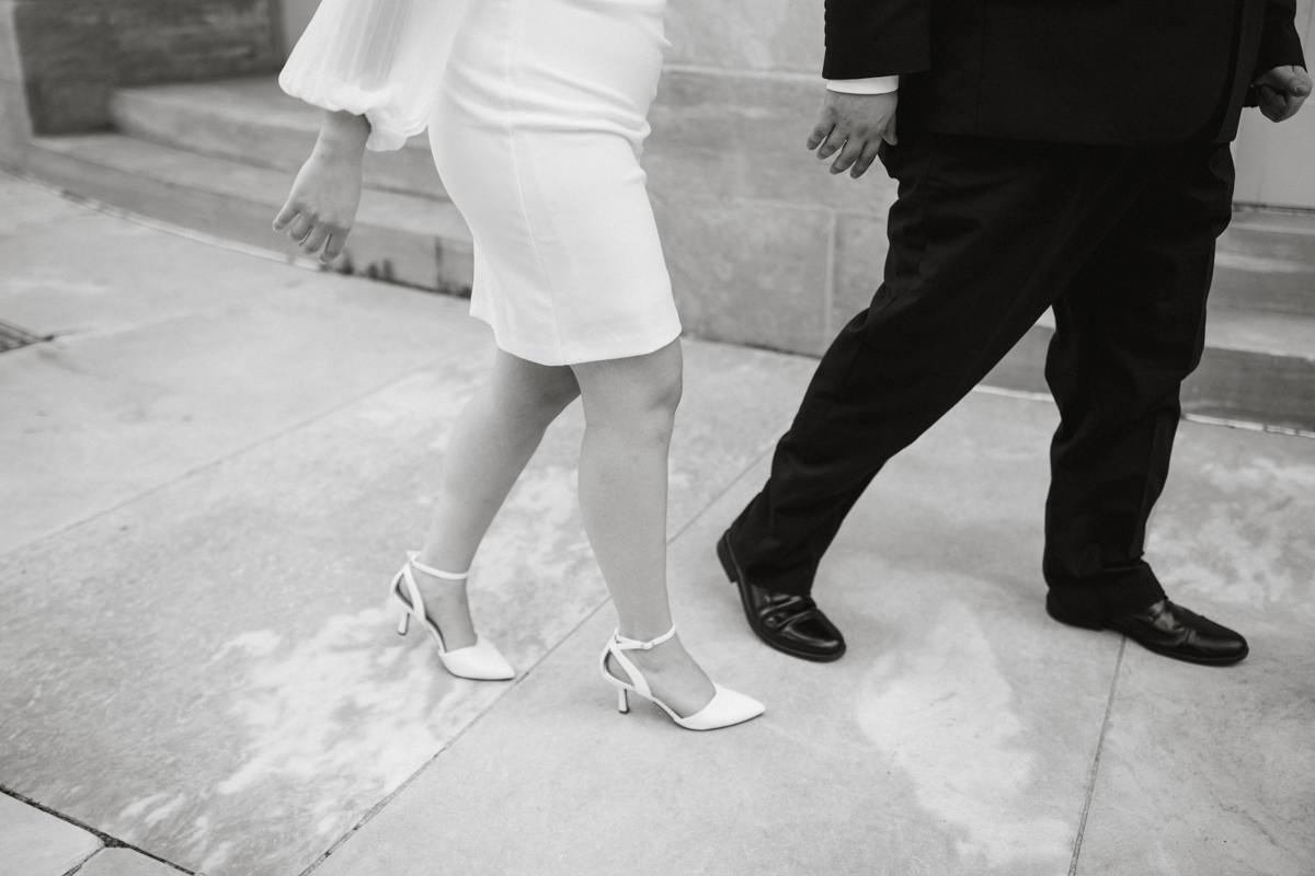 black and white elopement photography