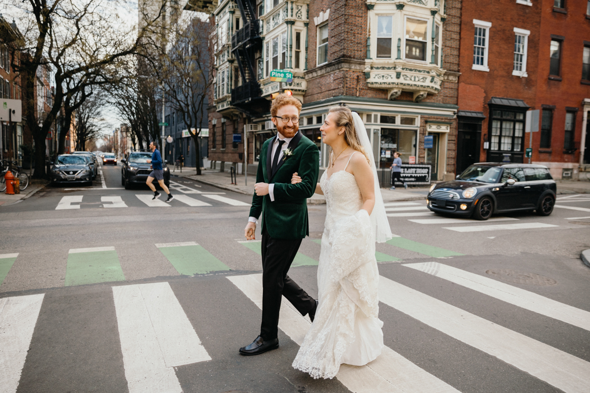 dive bar stop during wedding