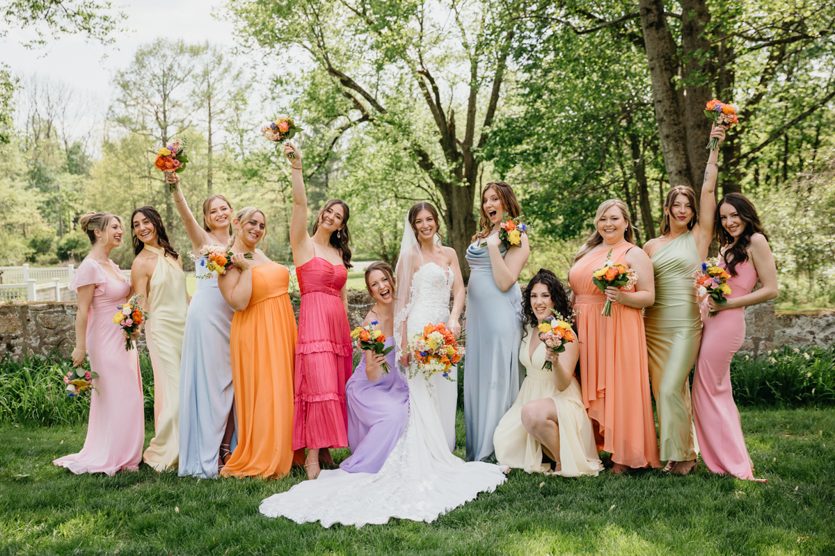 vibrant garden wedding decor