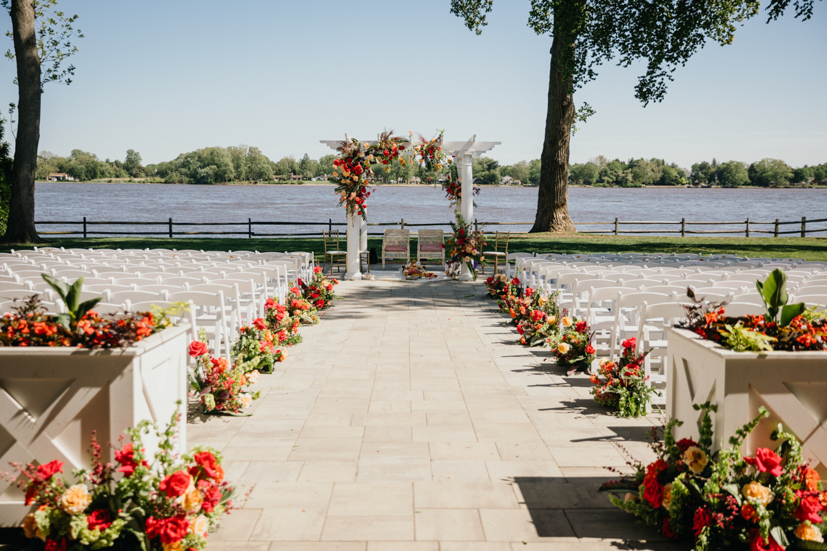 pen ryn estate rivers edge wedding ceremony