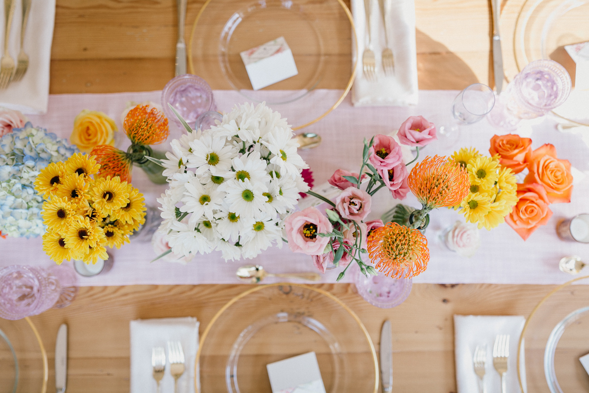 vibrant garden wedding with floral decor