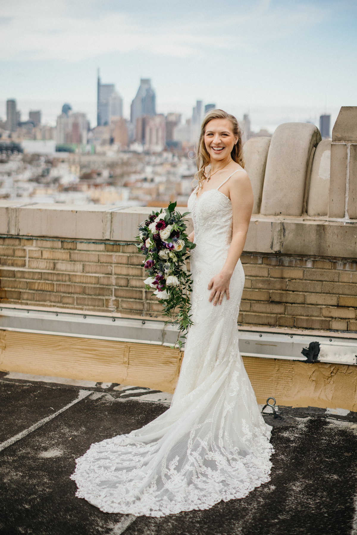 bridal portraitd at Bok winter wedding