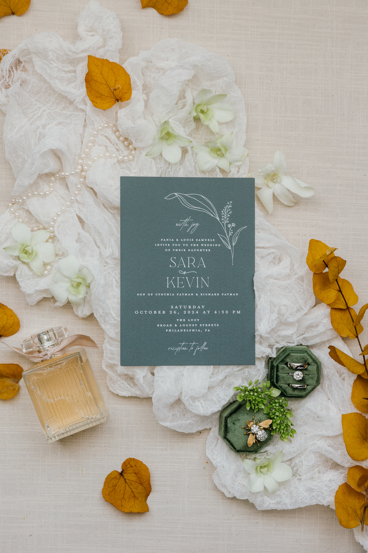 fall wedding invite suite