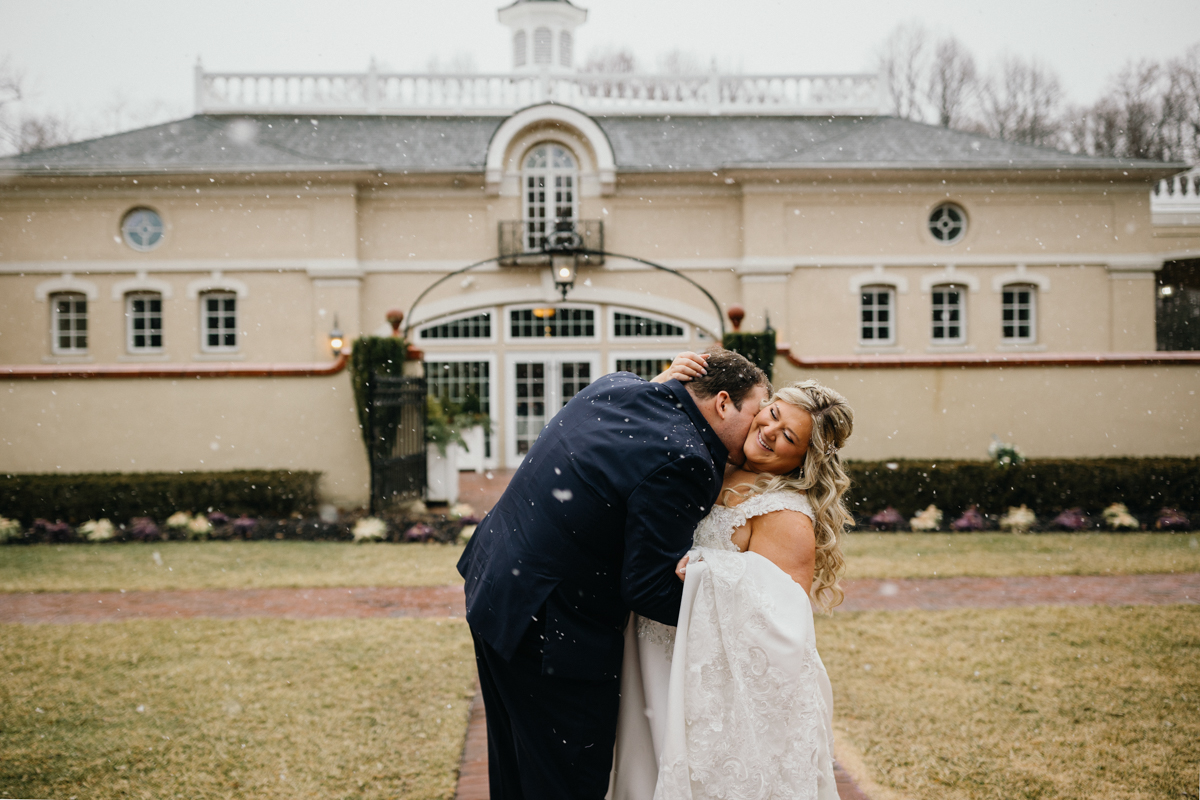snow at winter wedding in philadelphia