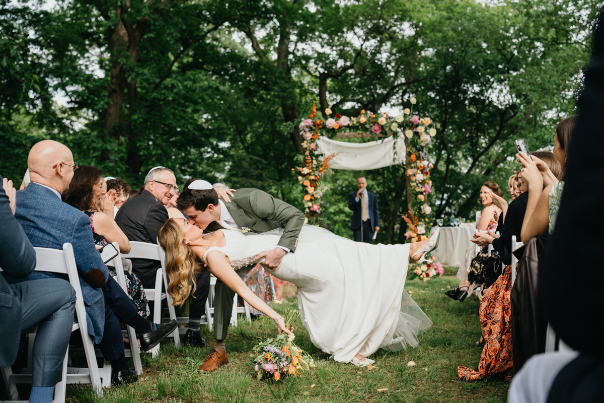 outdoor garden wedding ceremony in philly