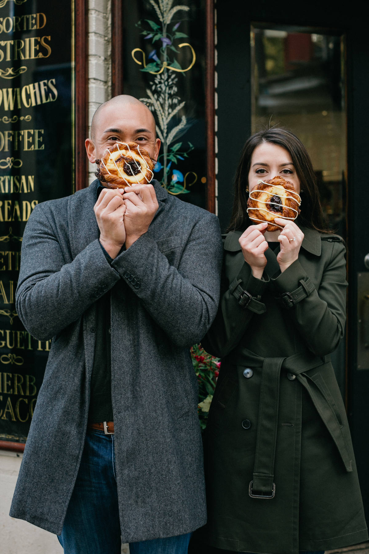 engagement photos in coffee shop philly