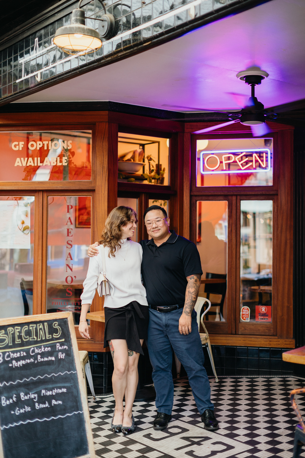 philly italian market engagement photos