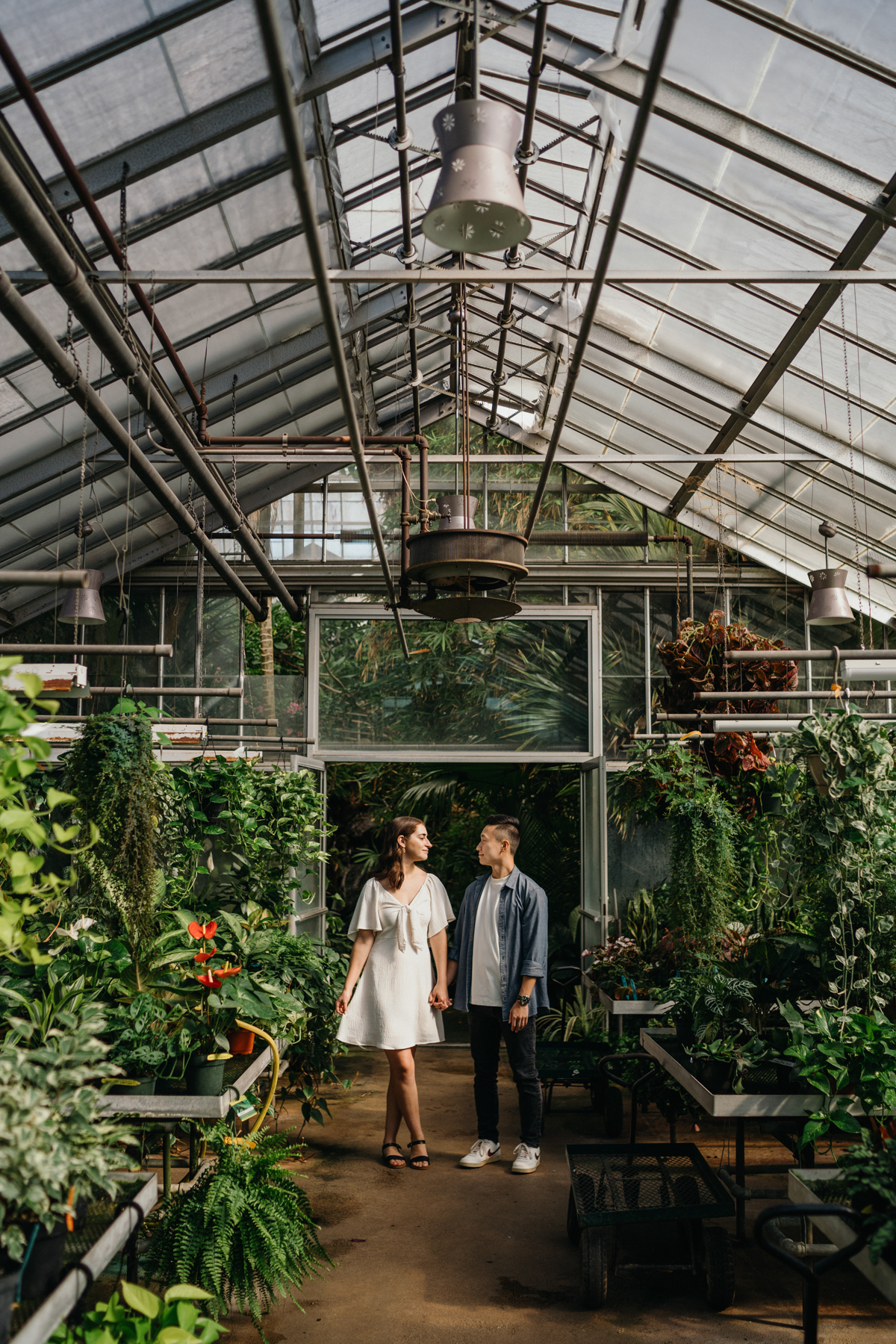 greenhouse engagement session