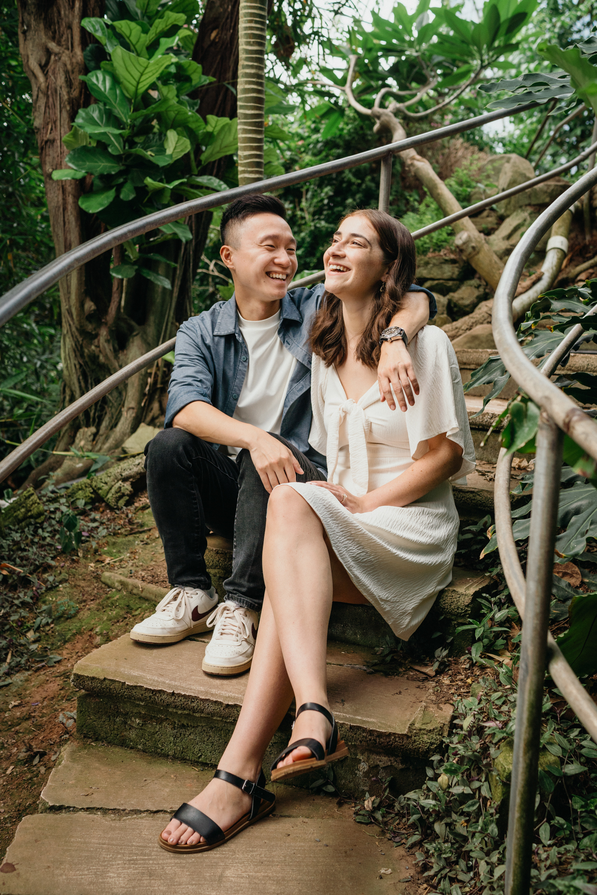 botanical gardens engagement photos