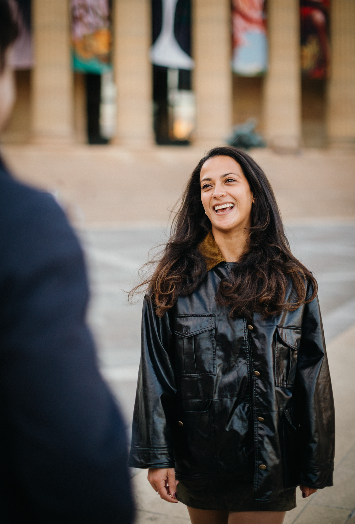philadelphia engagement session at art museum