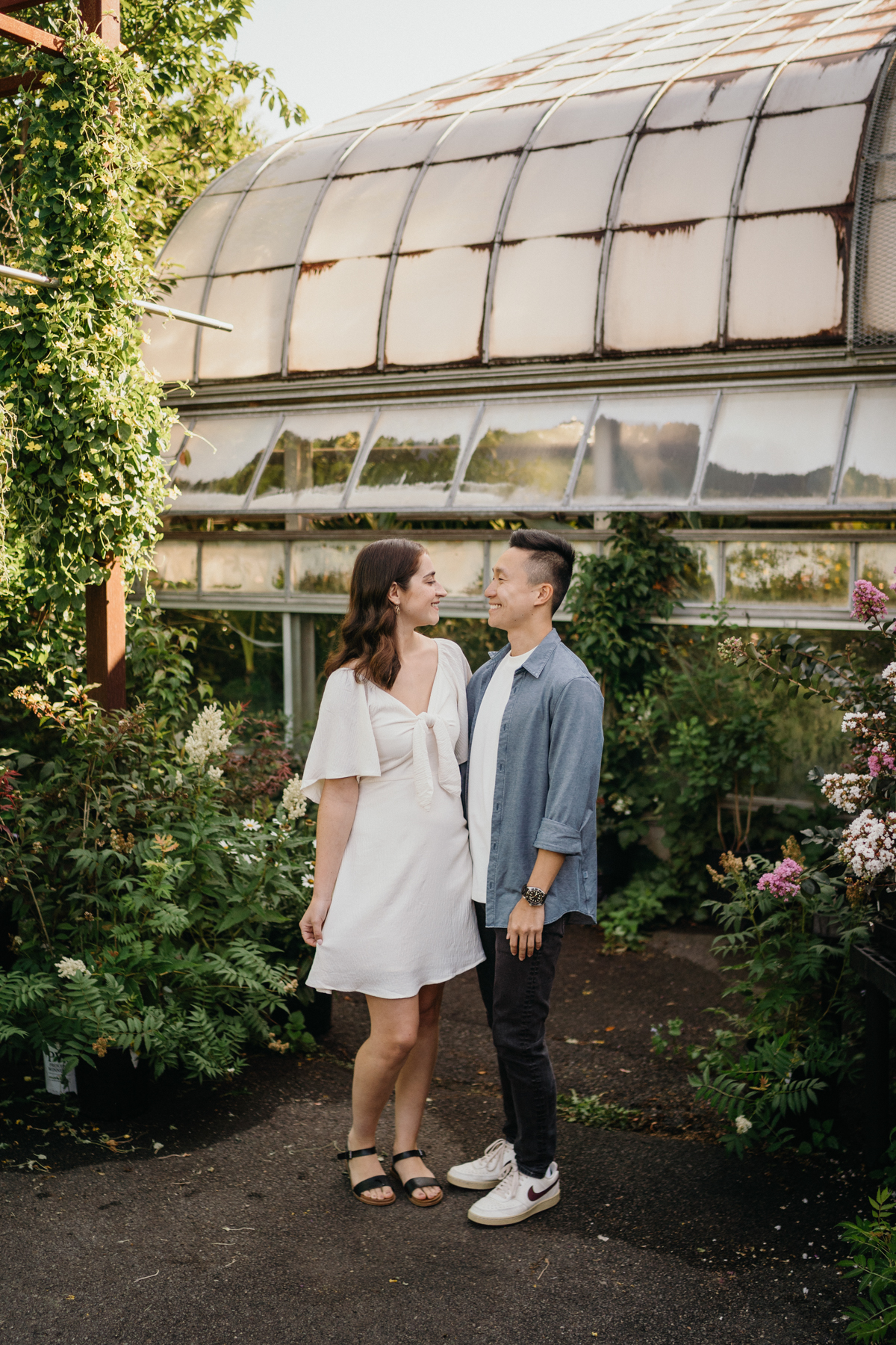 greenhouse engagement session