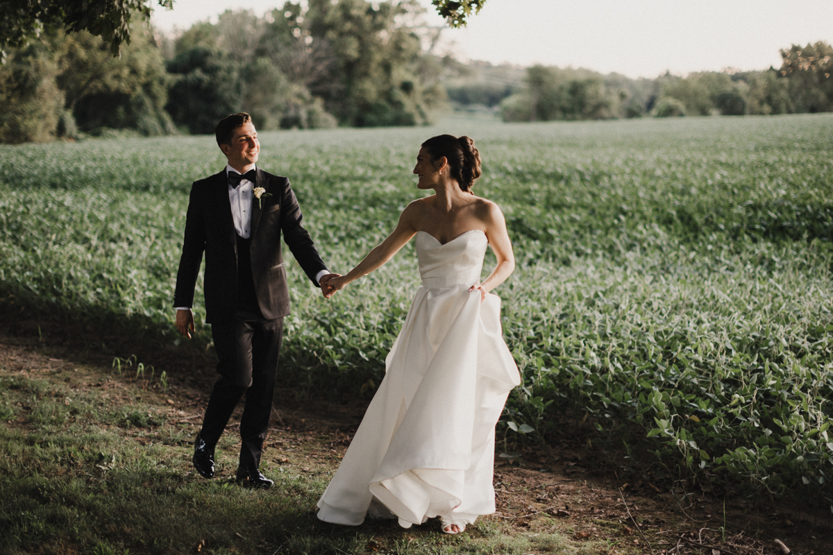outdoor wedding venue at golden hour