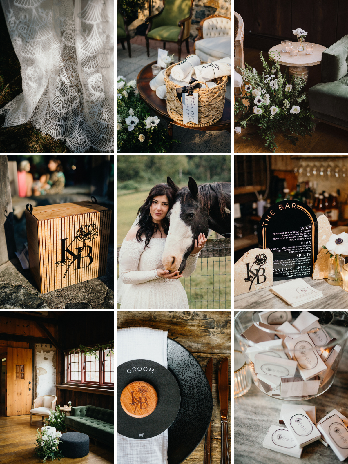 black and white wedding color palette