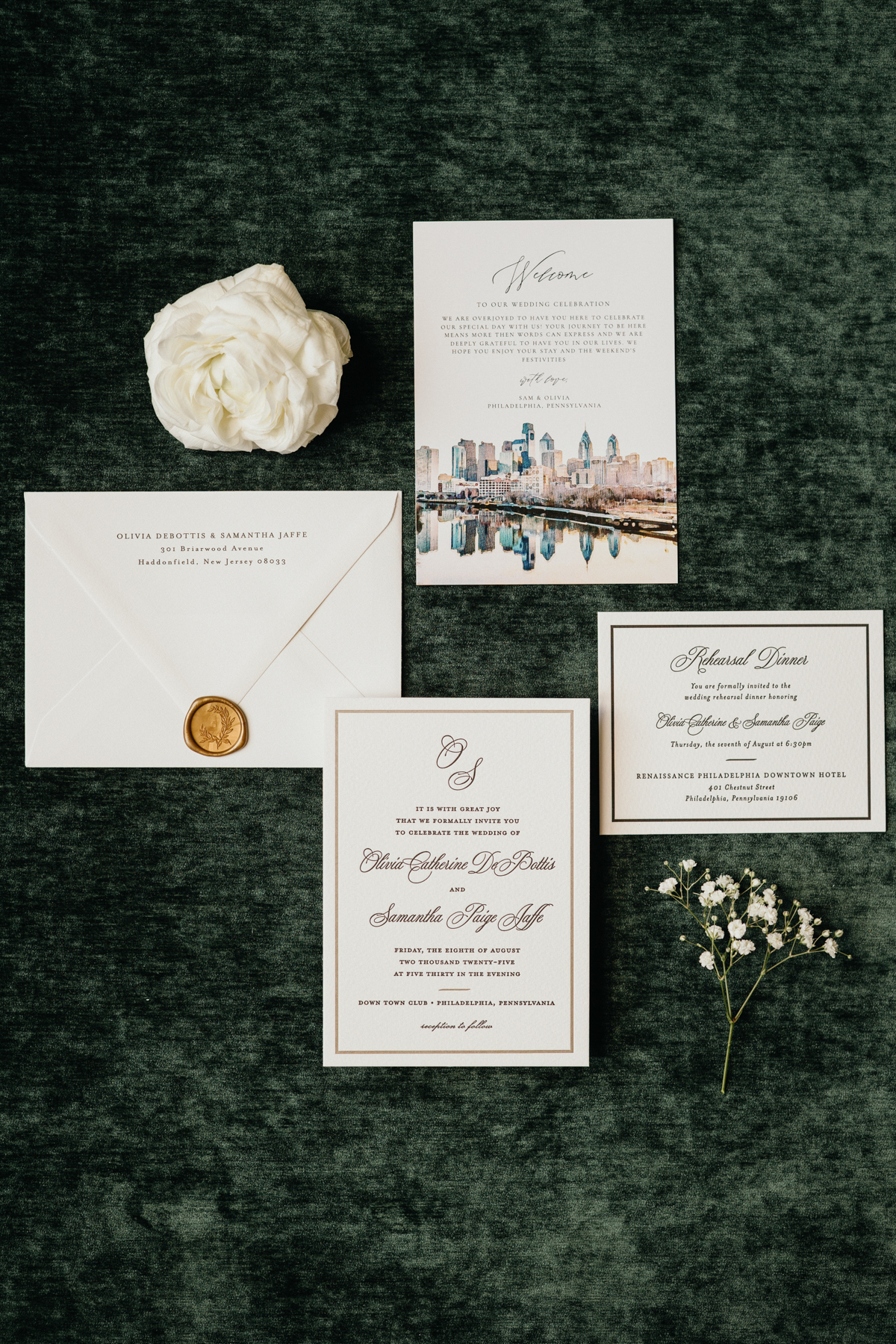 philadelphia wedding invite suite