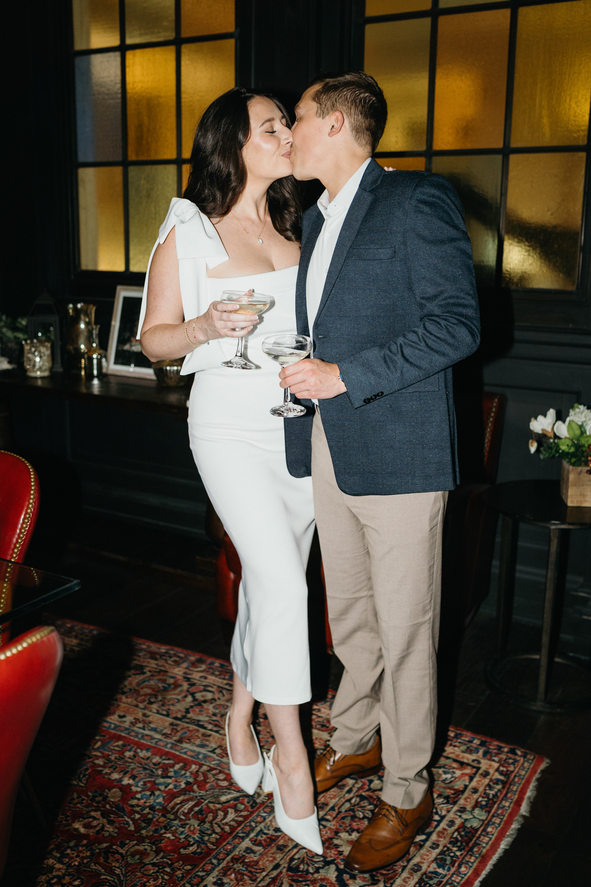 Engagement session at PJ Clark’s restaurant bar in Philadelphia