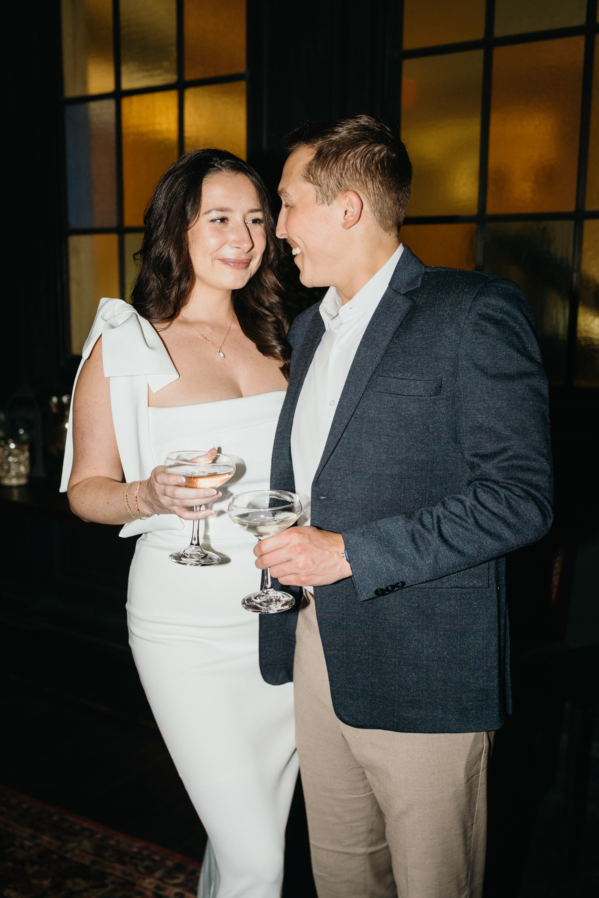 Restaurant engagement photos at PJ Clark’s Philadelphia