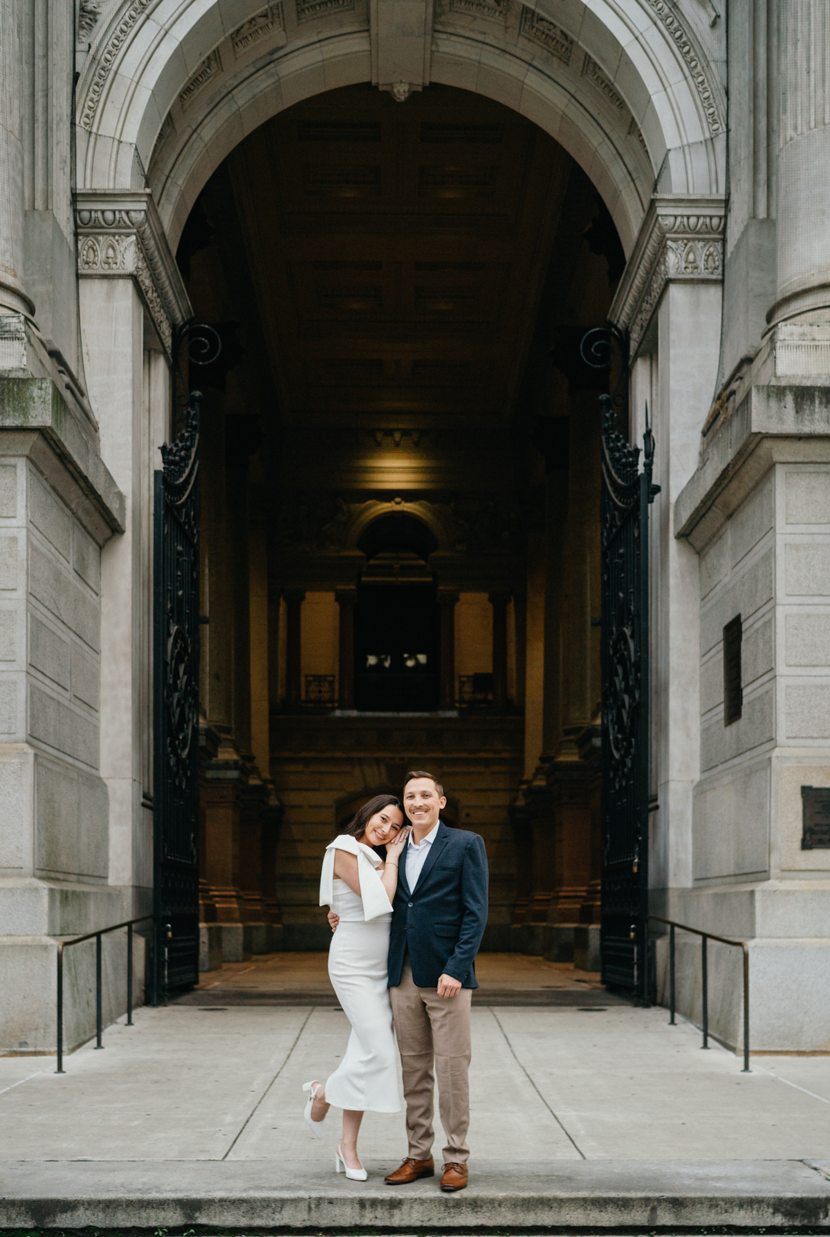 Elegant engagement portraits in Center City Philadelphia