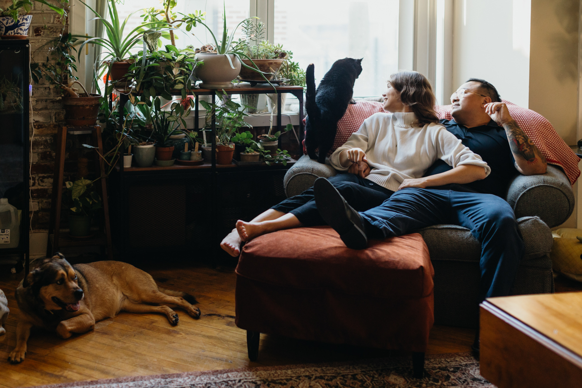 casual engagement photos